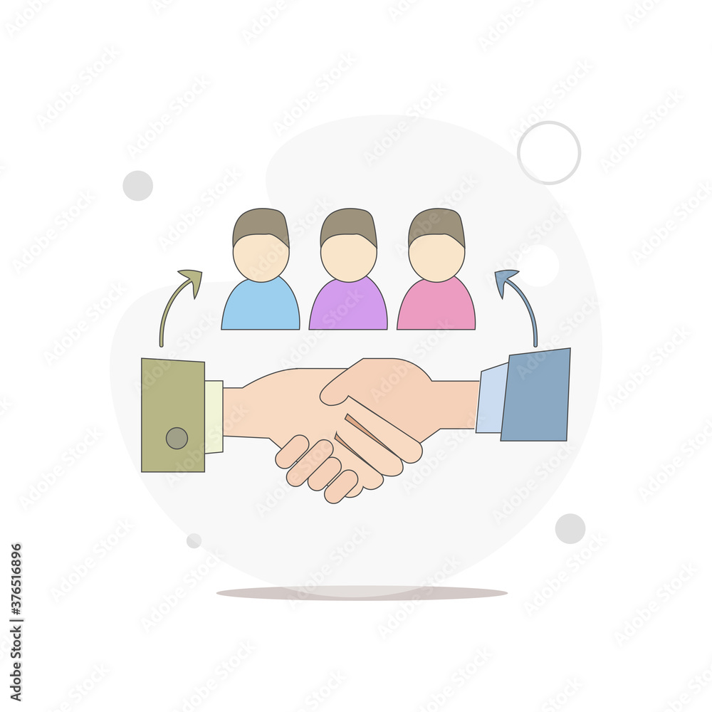 outsource team vector flat illustration on white outsource team vector flat illustration on white