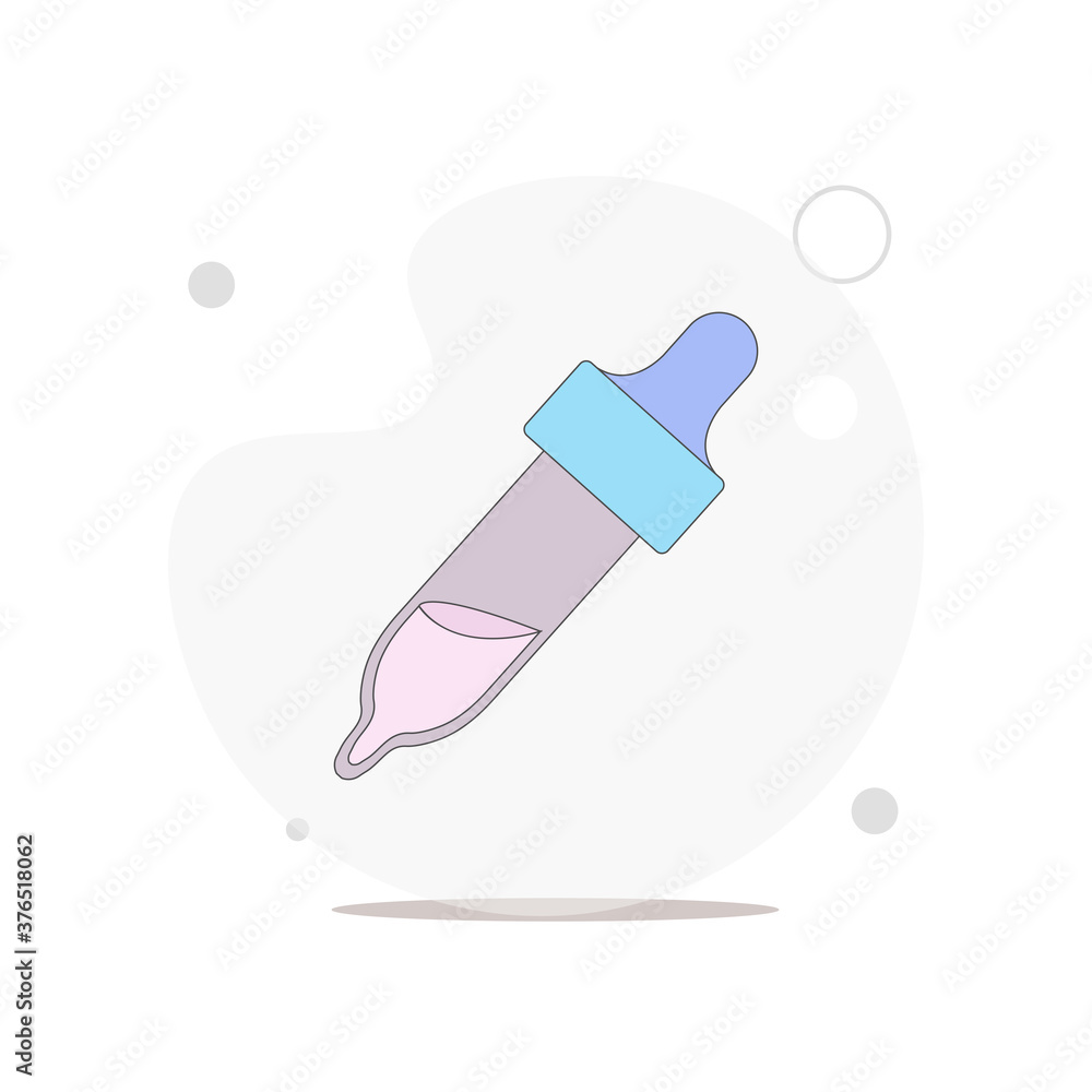 Pipette vector flat illustration on white Pipette vector flat illustration on white