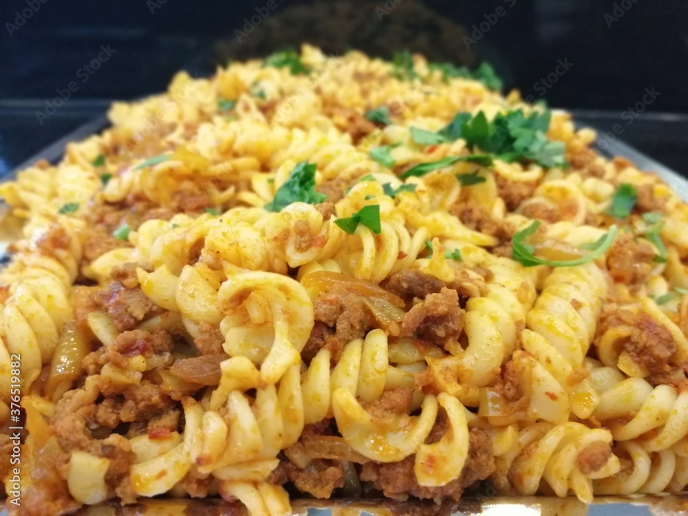delicious pasta on serving plate delicious pasta on serving plate
