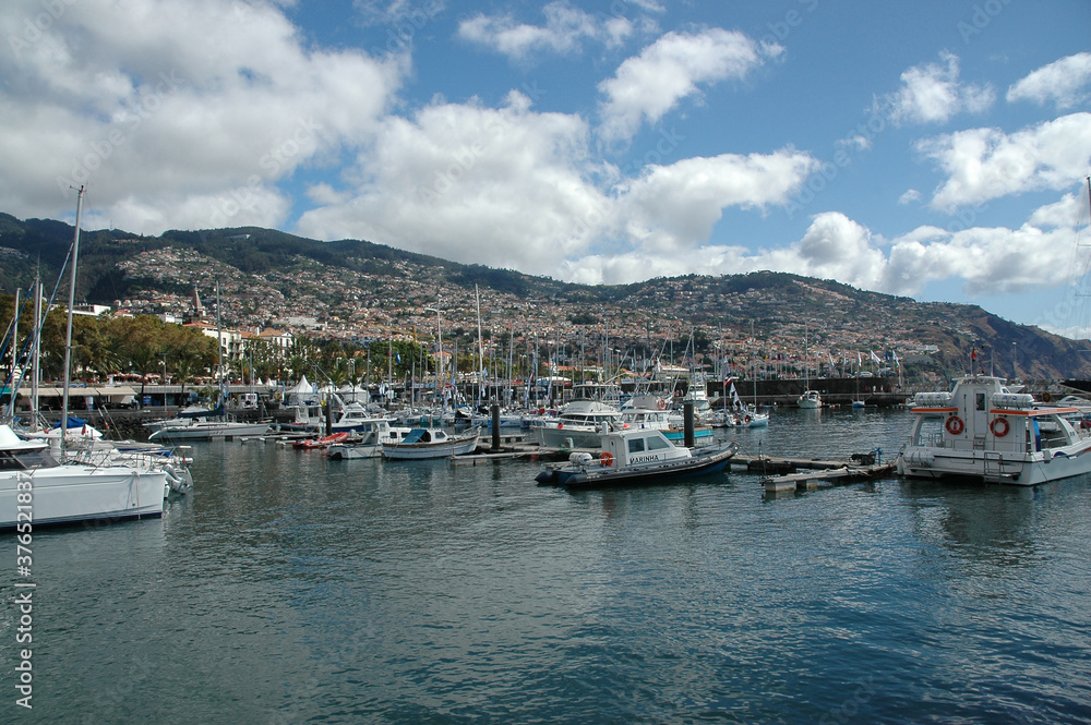 Funchal harbor and city in the sun