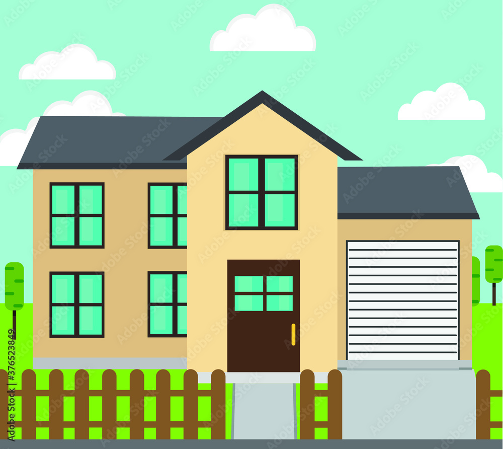 vector illustration of a house in the city vector illustration of a house in the city
