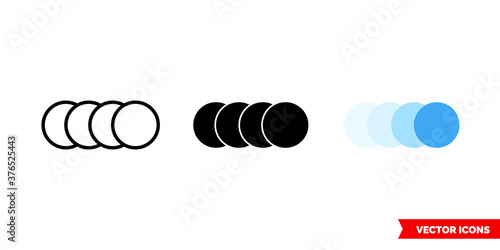 Animation icon of 3 types color, black and white, outline. Isolated vector sign symbol.