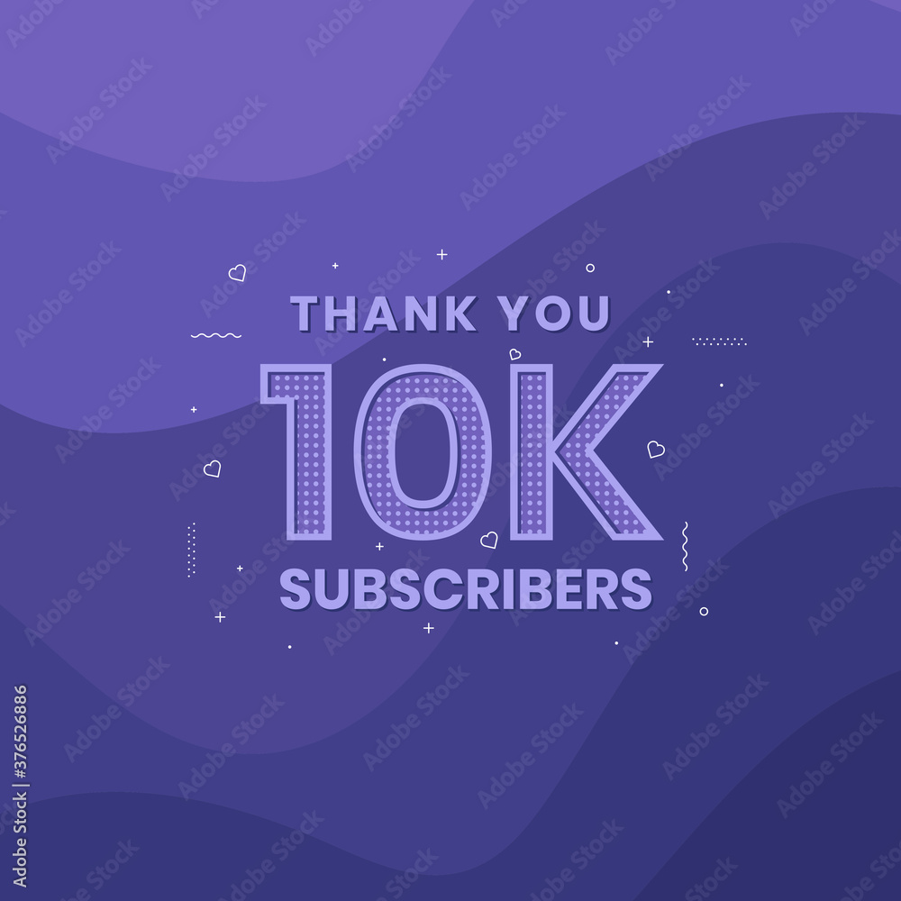 Obraz premium Thank you 10000 subscribers 10k subscribers celebration.