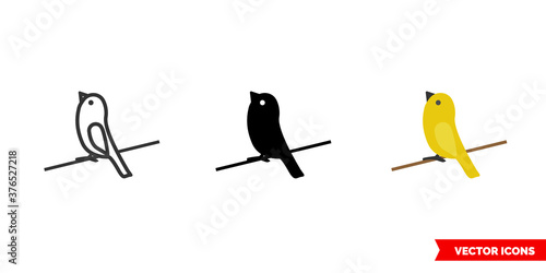Canary icon of 3 types color, black and white, outline. Isolated vector sign symbol.