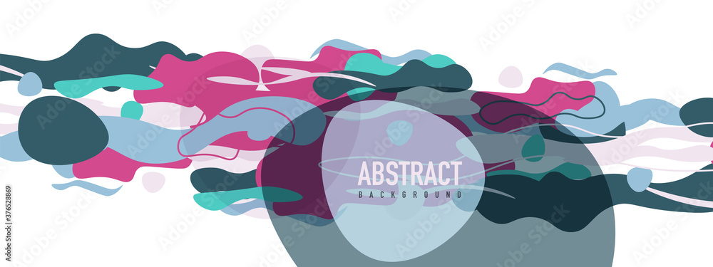 Trendy liquid style shapes abstract design, dynamic vector background for placards, brochures, posters, web landing pages, covers or banners