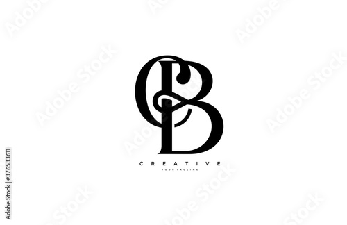 Simple letter CB monogram stylish type design logo