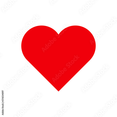 Red heart icon vector illustration isolated on white background