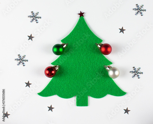 Flatley Christmas. New Year's and Christmas. Christmas card background. Christmas tree and snowflakes. Copyspace photo