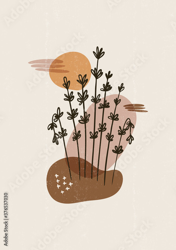Botanical print boho minimalist printable wall art