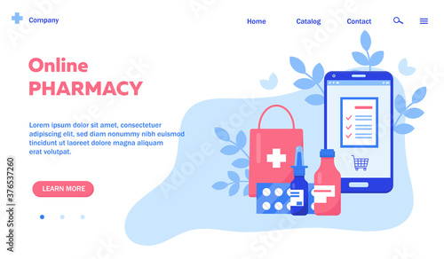 Online pharmacy banner or Web page
