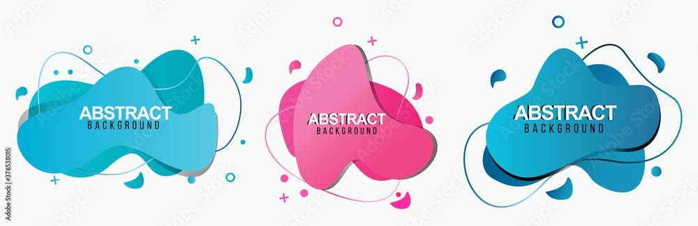 Set of abstract modern graphic elements. Dynamical colored forms_line. Gradient abstract banners with flowing liquid shapes. Template for the design of a logo, flyer, presentation. Vector illustration