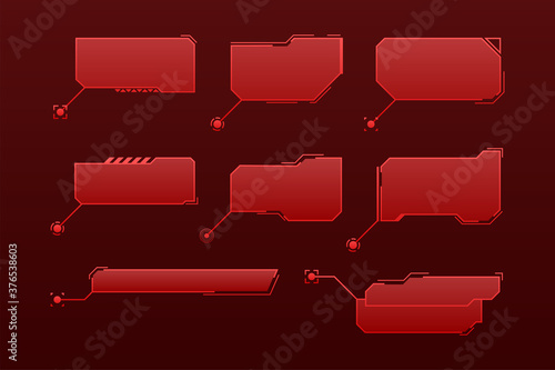 HUD futuristic style callout titles. Futuristic callout bar labels. Vector stock illustration
