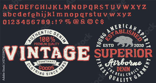 Craft retro vintage typeface design. Youth fashion type.