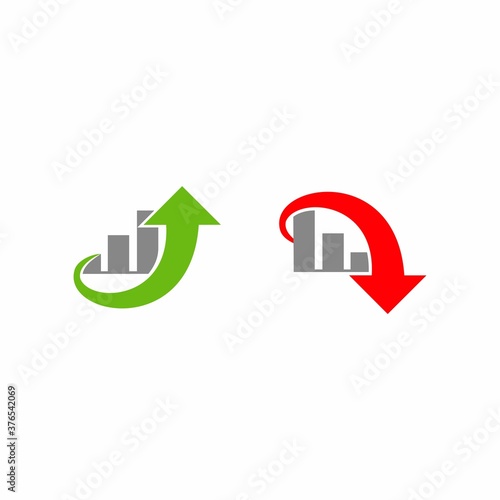 Free Download Vector chart icon set, Vector growing graph icon, and falling chart icon, Data chart, Stock market vector design - GFXLoad