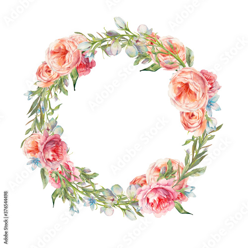 Garden style wreath in vintage style