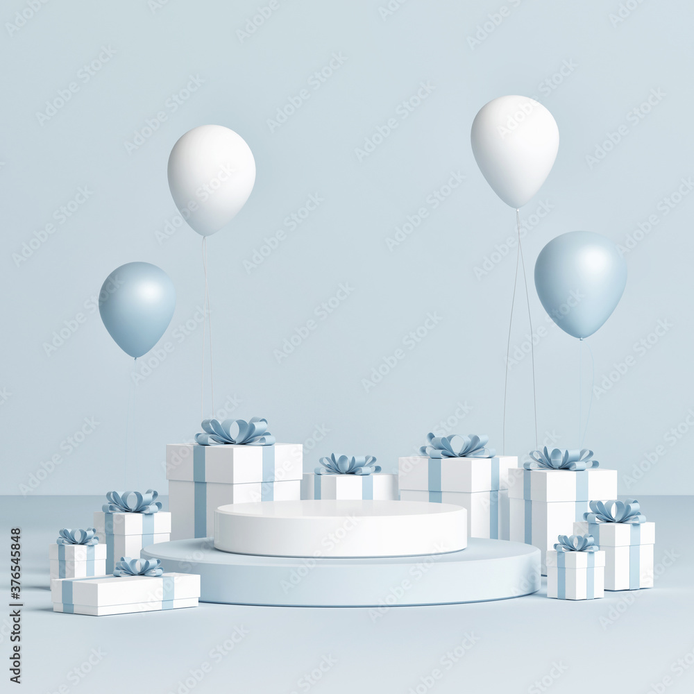 Abstract celebration platform for product presentation, 3d render, 3d illustration