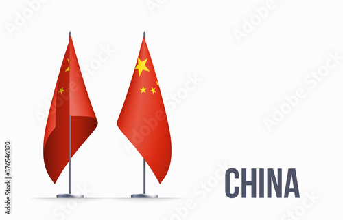 Photography China flag state symbol isolated on background national banner