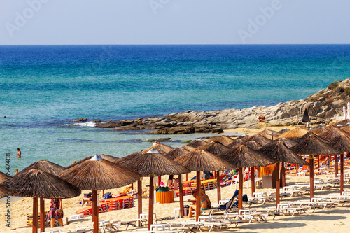 Beach of Ammolofoi, in Kavala region, Macedonia, Greece, Europe. photo