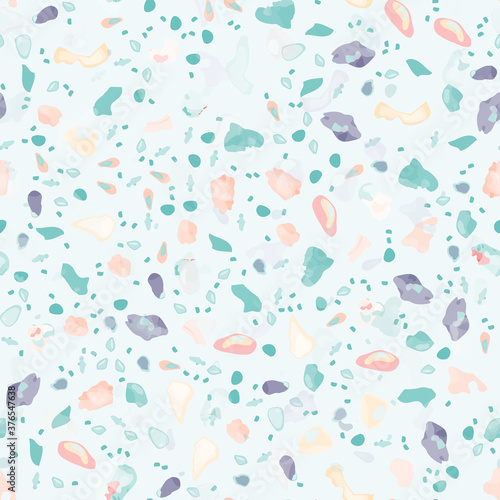Terrazzo Texture Vector. Flooring Seamless Pattern