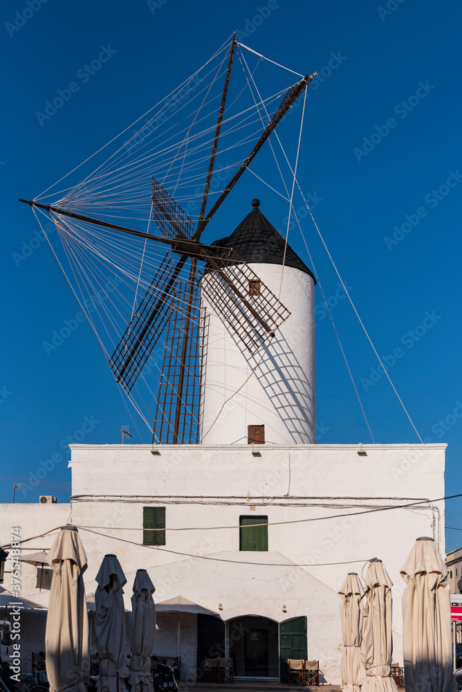old windmill in mahon, menorca