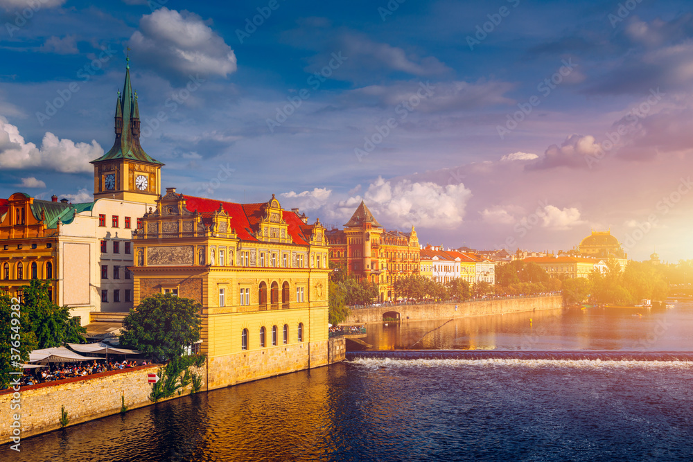 Prague Castle and Lesser Town panorama. View from Petrin Hill. Prague, Czech Republic. Spring Prague panorama from Prague Hill with Prague Castle, Vltava river and historical architecture. Czechia. Prague Castle and Lesser Town panorama. View from Petrin Hill. Prague, Czech Republic. Spring Prague panorama from Prague Hill with Prague Castle, Vltava river and historical architecture. Czechia.