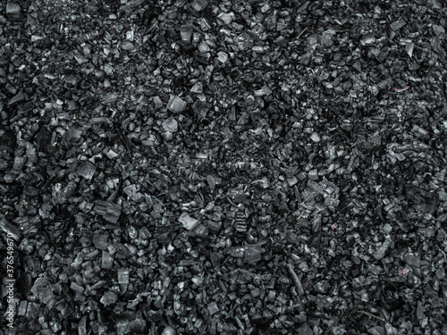 Black charcoal texture, Black background, industrial factory