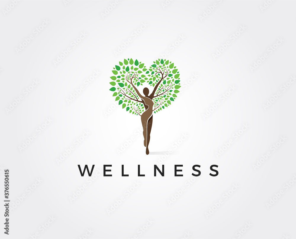 Obraz premium minimal wellness logo template - vector illustration