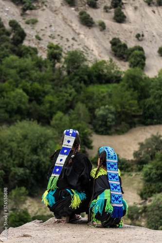 Report of the traditional clothing and typical hats of the ancient Indo-European ethnic group located in the Rumbur Valley in Chitral, Pakistan in July 2018. 