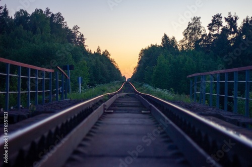 russian railroad in a village