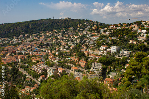 view of a town from the hill. Nice, France