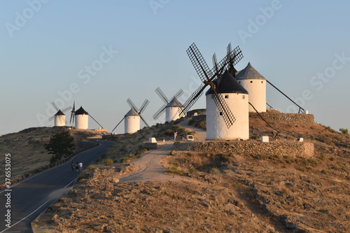 Cerro Calderico en Consuegra (Toledo) con los tipics molinos de viento.  Castilla-la Mancha.  España photo