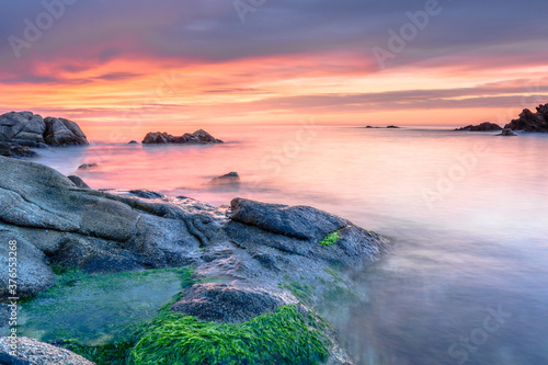 Dawn at the Mediterranean Sea  Cap Roig  Calonge  Catalonia  Spain 