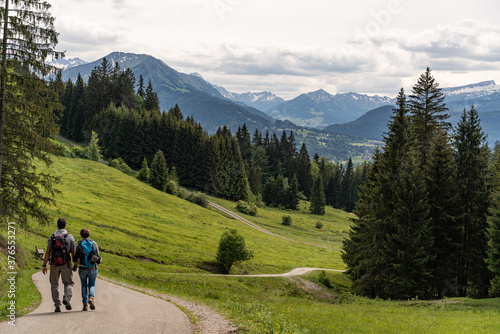 Bavarian Alps Landscape. Hiking in the Alps