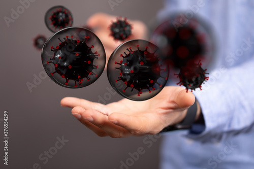 фотографія Corona Virus - Microbiology And Virology Concept - illustration protection