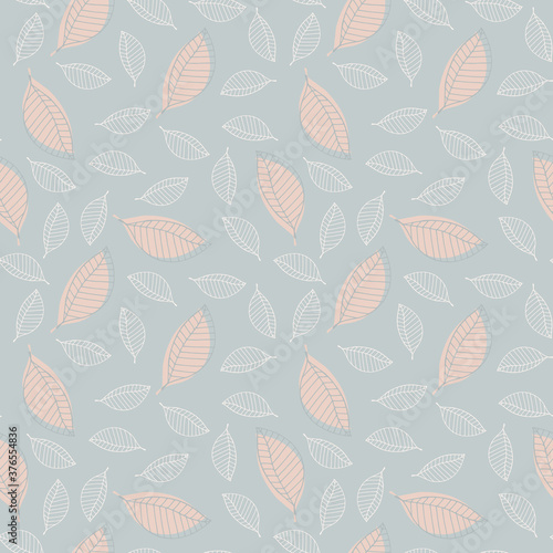 Seamless pattern with stylized leaves. Vector illustration © Elena