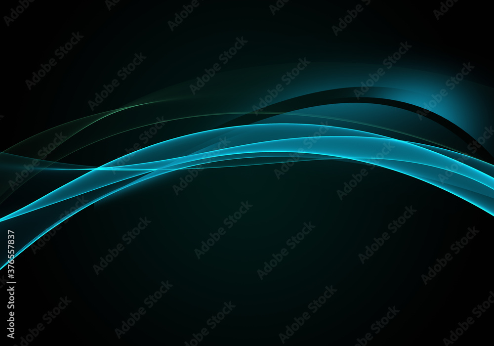 Obraz premium Abstract background waves. Black and blue green abstract background for business card or wallpaper