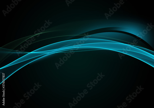 Fototapeta Naklejka Na Ścianę i Meble -  Abstract background waves. Black and blue green abstract background for business card or wallpaper