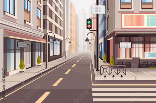 Modern city town street road crosswalk concept. Vector flat graphic design cartoon illustration