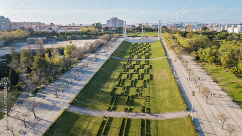 Lisbon, Parque Eduardo VII. Aerial view of the Eduardo VII park in Lisbon photo