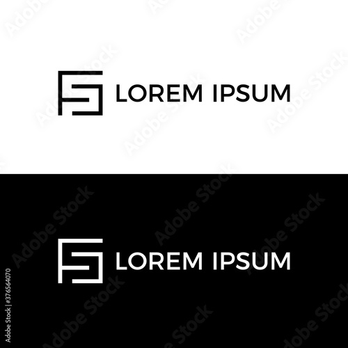 Letter FS logo. Letter SF logo.