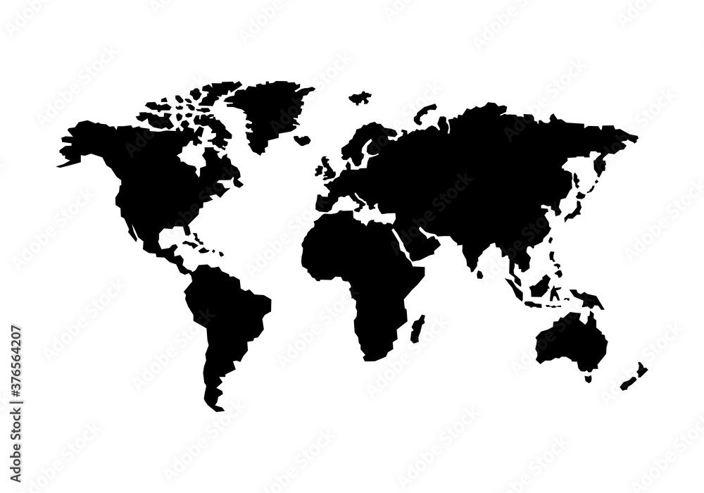 Fototapeta premium World map sillhouette.