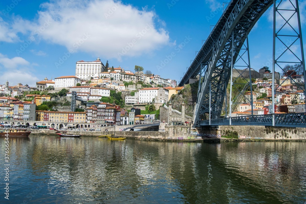 View of the city of Porto and the waterfront of the Douro river in Portugal