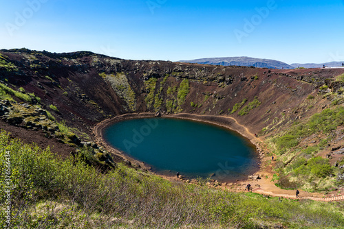 Kerid crater lake in Iceland