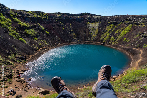 Kerid crater lake in Iceland