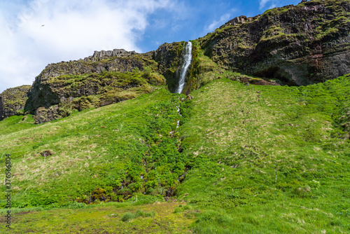 Beautiful rocky waterfall in Iceland