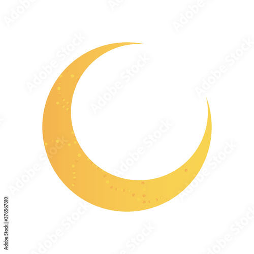 half moon icon, detailed style