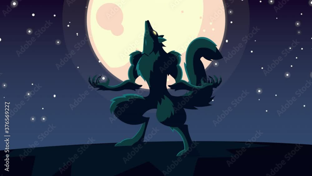 happy halloween animation with werewolf happy halloween animation with werewolf