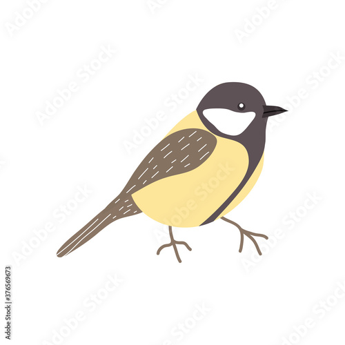 cartoon sparrow bird icon, flat style