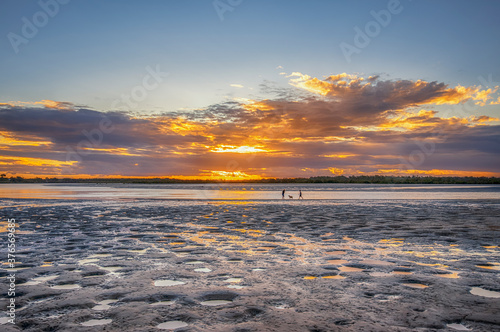 sunset on the beach photo