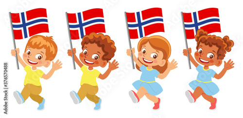Norway flag in hand set